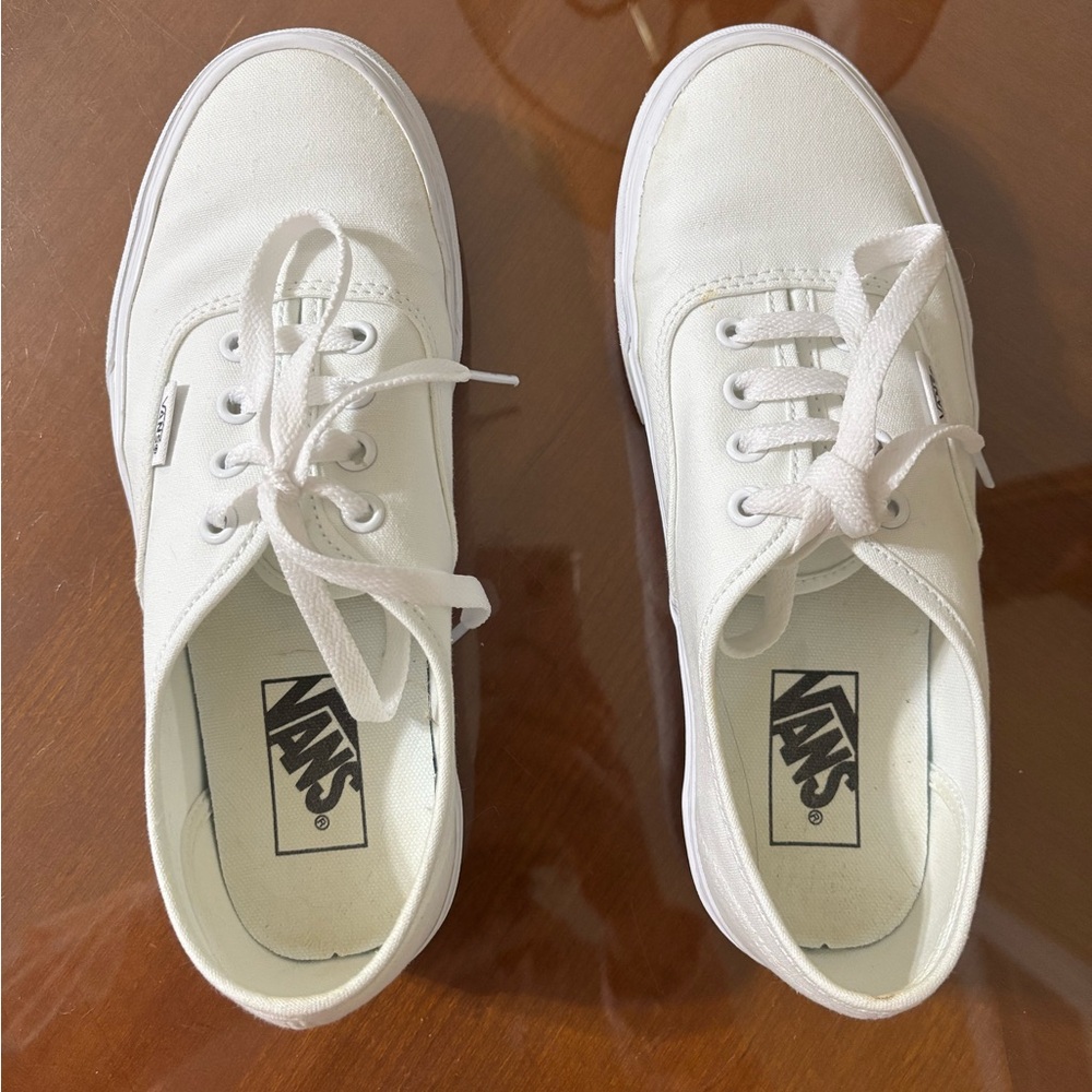 Vans Authentic True White Canvas Sneakers Womens 7.5 Men/Boys 6.0